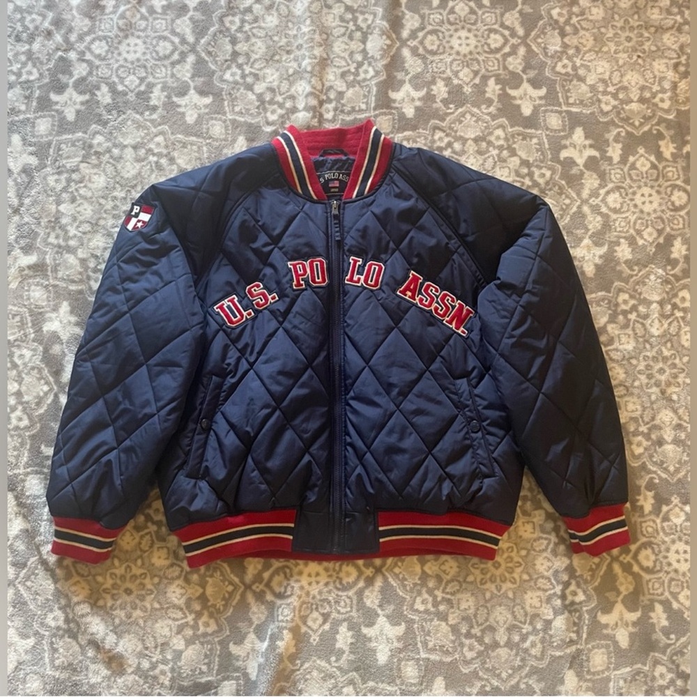 U.S. Polo Assn. Quilted Navy and Red Jacket